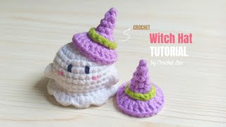 How to Crochet Witch Hat Mini Witch Hat DIY Halloween Gifts Easy Crochet Tutorial [upl. by Jemina589]