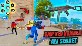 NEW  UMP  RED NUMBER TRICK AND SETTINGS  FREE FIRE SMG HEADSHOT TRICK [upl. by Irrehs]