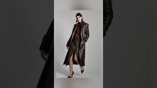 FallWinter Leather Long Coats Looks 😱  Leather Coats Ideas 💡 Leather Long Coat for Women coat [upl. by Arimay364]