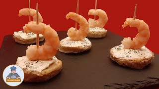 Toasts aux Crevettes  Recette Apéro Froide et Simple [upl. by Lorusso]