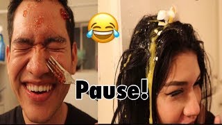 PAUSE CHALLENGE PREGNANT WIFE VS HUSBAND [upl. by Airb]