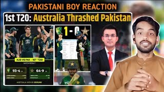 Pak Reacts on Australia thrashed Pak by 29 runs in the 1st T20I  Unbelievable collapse of Pakistan [upl. by Ahtanoj]