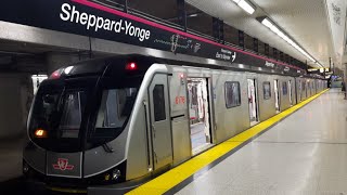 TTC Bombardier 4Car Toronto Rocket 6156  Line 4 Sheppard Subway Eastbound [upl. by Laurice827]