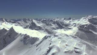 Sportgastein Nordabfahrt Bergstation und Kreuzkogel  stock footage [upl. by Leahcimluap33]