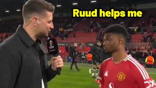 Amad Diallo post match interview Ruud van Nistelrooy and second goal vs PAOK [upl. by Klemm]