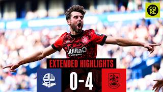 EXTENDED HIGHLIGHTS  Bolton Wanderers 04 Huddersfield Town [upl. by Haissem766]