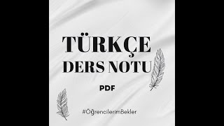 Türkçe Ders Notu PDF  KPSS Türkçe Dersi İçin Öneriler [upl. by Sukramaj]