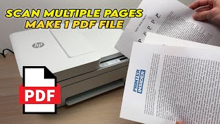 HP Deskjet 4155e Printer  How to Scan Multiple Pages Into One PDF File [upl. by Ainel547]