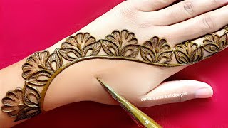 Very beautiful stylish back hand mehndi design  easy mehndi design  mehndi ka design  mehndi [upl. by Idoc]