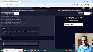 Learn the Date Object by Building a Date Formatter step 10 freecodecamp [upl. by Angadresma]