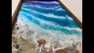 107  Epoxy Resin Art  Step by Step Tutorial  Ocean Beach Sand amp Movement [upl. by Inoue550]