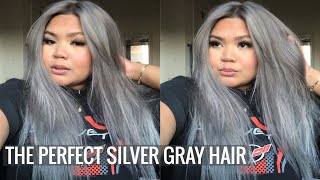 DYING MY HAIR DARK GRAY AT HOME  ION DEMI PERMANENT COLOR CHROME  LESLIE ARELLANO [upl. by Nevur]