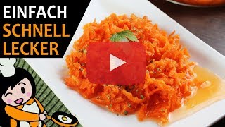 Süßer Karottensalat  Rezept Videos [upl. by Ahsietal190]