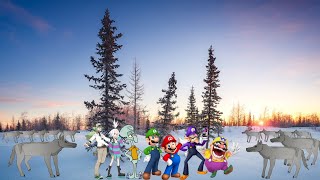 Wario amp Friends Takes A Selfie With Pack Of Arctic Wolves In The Tundra amp Dies [upl. by Saibot]