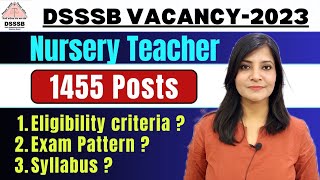 DSSSB Vacancy2024  DSSSB Vacancy 2024  DSSSB assistant Teacher Nursery vacancy dsssb dsssb [upl. by Leasim325]