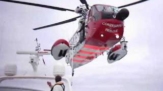 Rescue Helicopter in action Sikorsky S61N Mk II Her Majestys Coastguard [upl. by Hearsh]