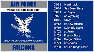 2024 Air Force Falcons Football Schedule [upl. by Naxela604]