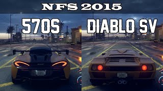 McLaren 570S vs Lamborghini Diablo SV  NFS 2015 Drag Race [upl. by Davidoff]