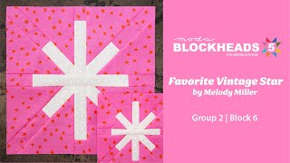 Blockheads 5  Group 2  Block 6 Favorite Vintage Star by Melody Miller [upl. by Elpmid]