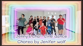 Jennys cha  line dance  Choreo by Jenifer wolf  Demo by Christin amp member studio 77  Malang [upl. by Imot187]