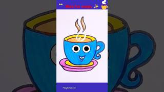 Easy diy kids drawing☕🪄😨diy shorts viralvideo trending reels funny story art drawing kids [upl. by Bili947]