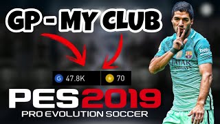 PES 2019 MOBILE  INFORMAÇÕES SOBRE MY CLUB E GP [upl. by Noterb]