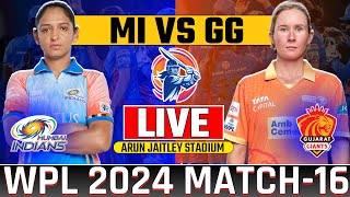 LIVE🔴 Wpl 2024 Mumbai Indians vs Gujarat Giants Match16  Womens Premire League Live wpllive [upl. by Lilith]