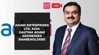 Gautam Adani Chairman of the Adani Group addresses shareholders at the Adani Enterprises Ltd AGM [upl. by Herahab]