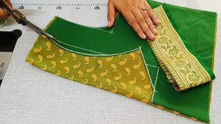 Paithani saree blouse back neck design  cutting and stitching back neck blouse design  blouse [upl. by Nageek]