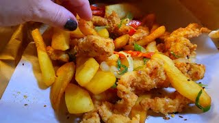 Crispy Fried Chicken amp Chips Recipe  Homemade SPICE BAG My way [upl. by Atiuqram972]