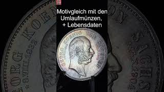 Vor 120 Jahren  Prächtige 5 Mark Münze aus dem Königreich Sachsen  shorts [upl. by Rattan602]