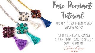 Faro Pendant Tutorial  Beginners Beading Tutorial [upl. by Arekahs]