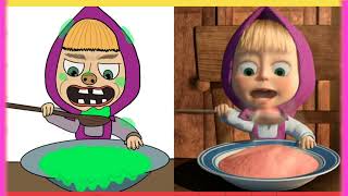 Masha and The Bear  Recipe for disaster funny cartoon drawing meme Masha and The Bear  Funny [upl. by Ecirtac125]