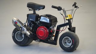 Homemade 200cc Mini MOTORCYCLE of GOKART TIRES [upl. by Oyam]