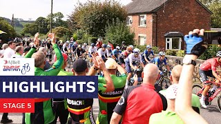 AJ Bell Tour of Britain  2021 stage five highlights  Alderley Park to Warrington [upl. by Horick]