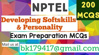 Developing softskills and personality  NPTEL Exam Preparation MCQs pdf 2024 nptel2024 nptelexam [upl. by Eelyrag]