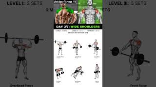 Wide shoulders actionfitness11 wideshoulder shoulderworkout [upl. by Lilak]