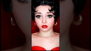 Transforming into Betty Boop vintage cosplay makeup bettyboop [upl. by Dranoc]