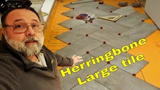 Herringbone tile floor explained [upl. by Sirraj]