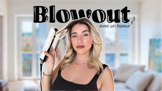 BRUSHING BLOWOUT  avec un lisseur pour débutant [upl. by Thirza]