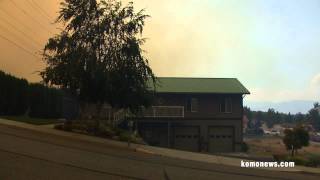 Chelan wildfire retardant drop from a DC10 hits the camera [upl. by Atinwahs214]