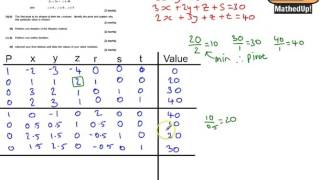 AQA Decision 2 D2 June 2015 Q4 Simplex Algorithm [upl. by Kenaz113]