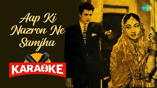 Aap Ki Nazron Ne Samjha  Karaoke With Scrolling Lyrics  Lata Mangeshkar  Hit Old Hindi Song [upl. by Ramed]