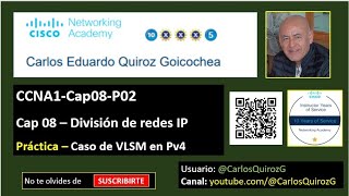 CCNA1Cap08P02  Caso de VLSM en IPv4 Práctica Cap 08  División de redes IP [upl. by Elyn]