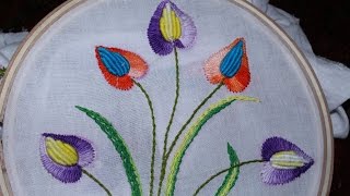 Hand Embroidery Designs  Cushion cover design  Stitch and Flower101 [upl. by Erdeid]