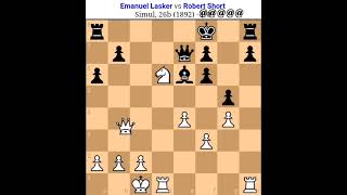 Emanuel Lasker vs Robert Short Lasker chess gamelasker all famous games Lasker sacrificelasker [upl. by Ennayar503]