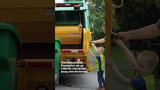 Fouryear old granted garbage man dream through MakeaWish Foundation Shorts [upl. by Batha]