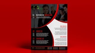 Modern A4 Flyer Design  Photoshop CC Tutorial [upl. by Heppman]