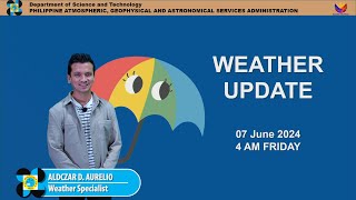 Public Weather Forecast issued at 4PM  June 7 2024  Friday [upl. by Calise]