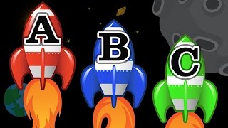 Space Rocket Ships Teaching ABCs  Learning the English Alphabet Video for Children [upl. by Adleme209]